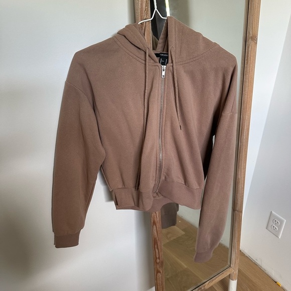 Forever 21 Brown Zip-Up Hoodie - Picture 1 of 2